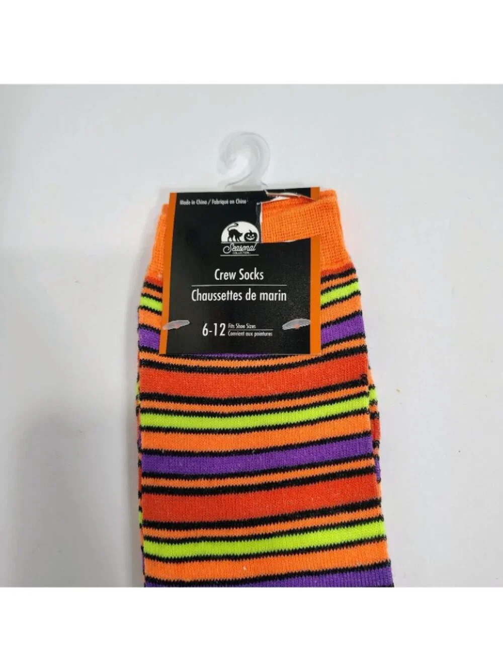 Halloween Crew Socks Womens Size 6-12 Multicolor Vibrant Halloween Pattern